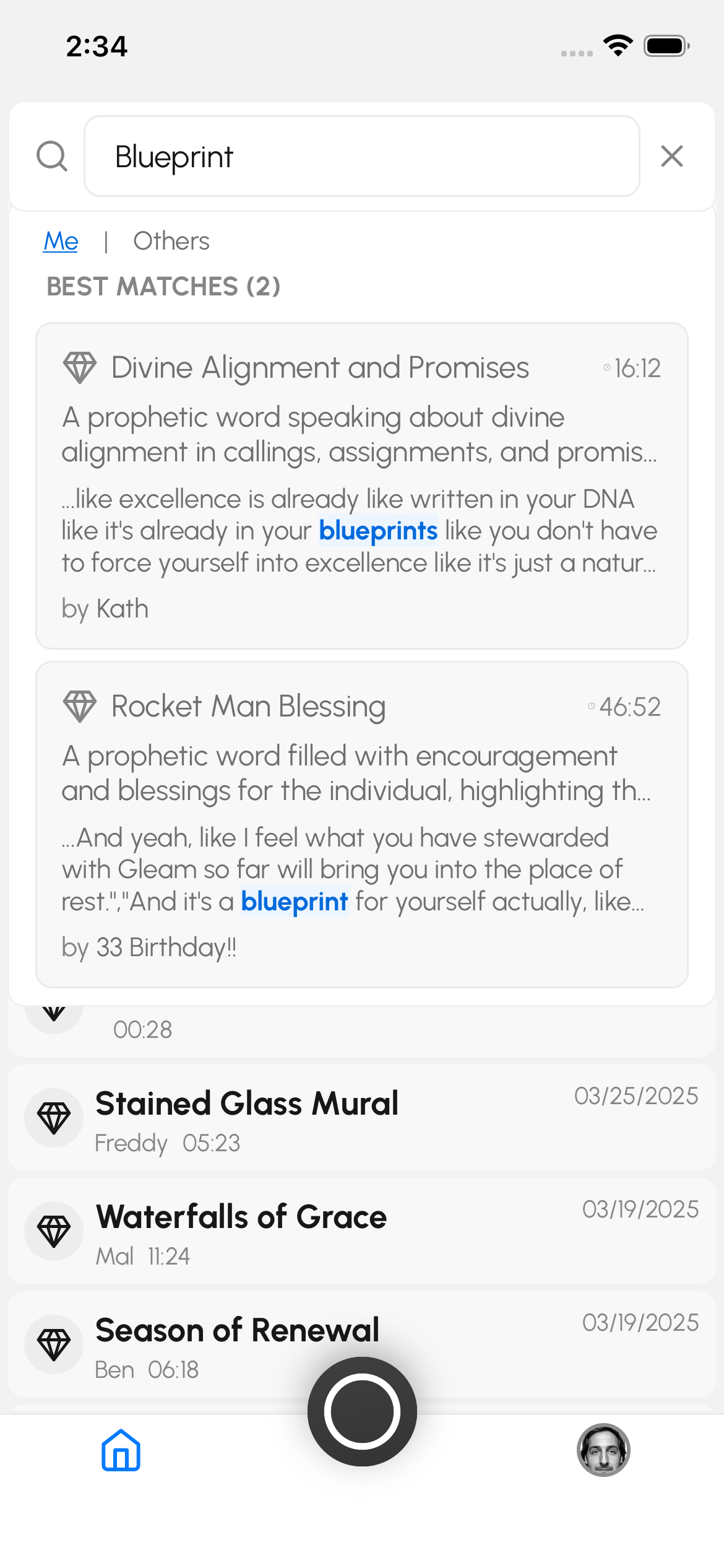 Search all your words - Search Bar